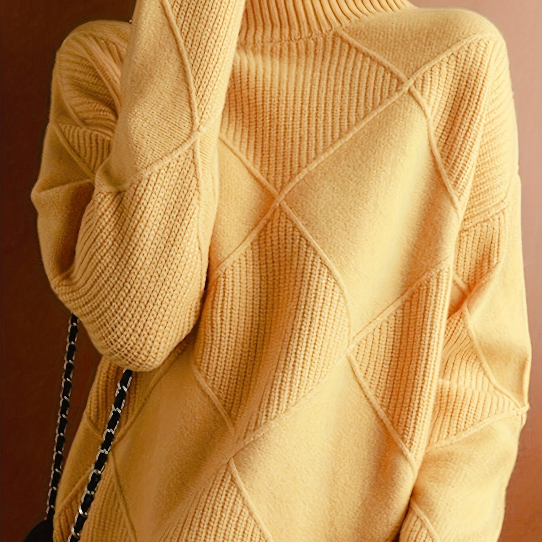 Freya | Texturerad Turtleneck Tröja