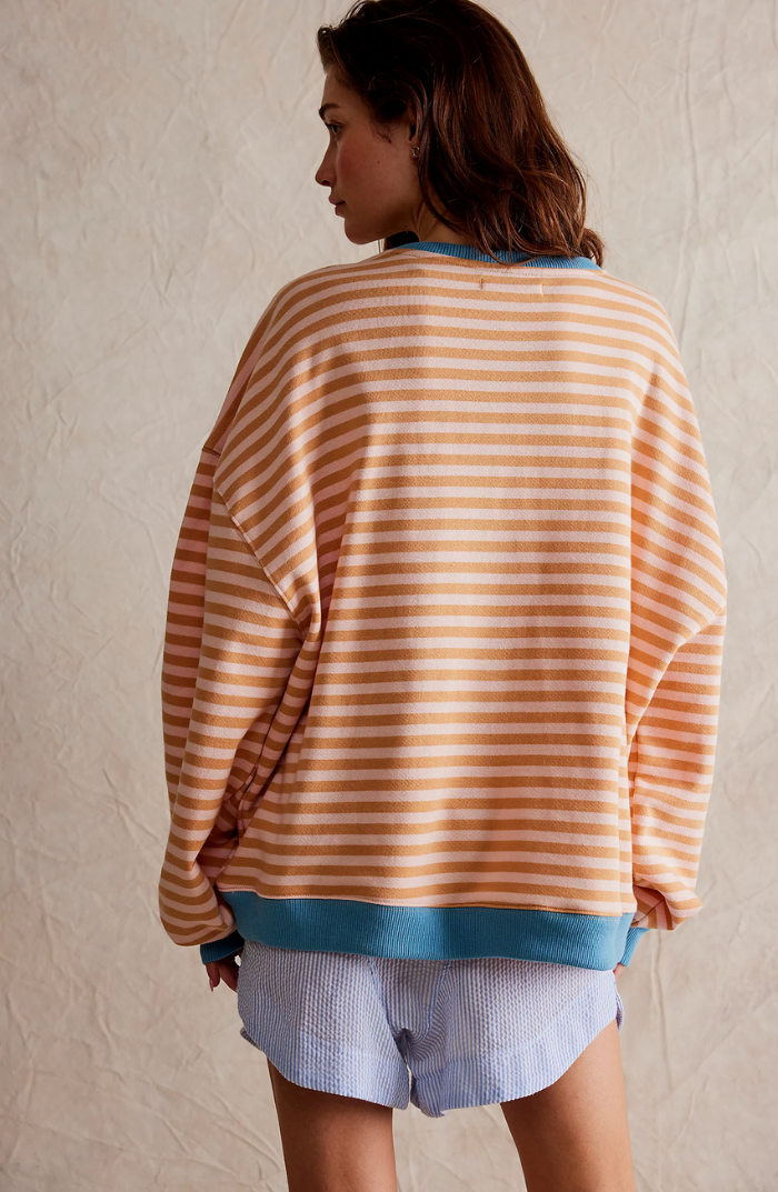 Rosmarin | Randig Rundhalsad Sweatshirt