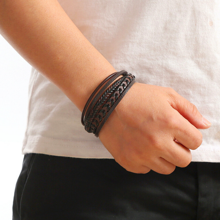 Felix | Flätat Läder Vikingarmband