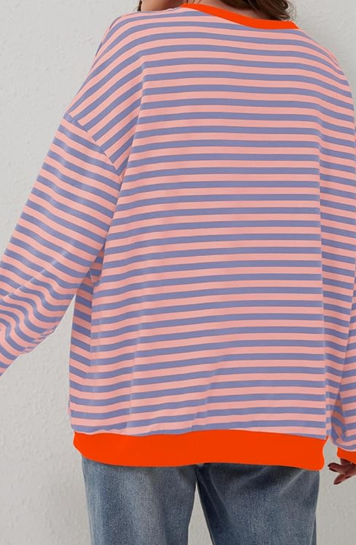 Rosmarin | Randig Rundhalsad Sweatshirt