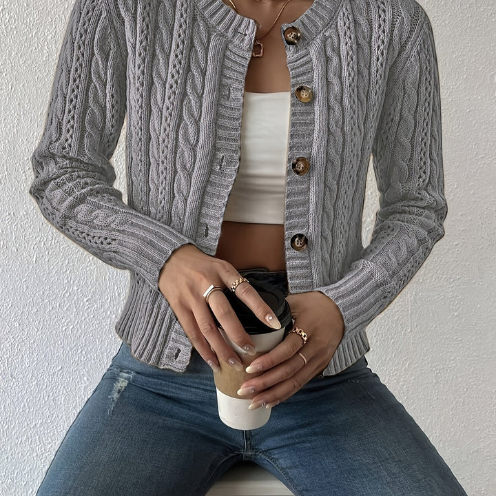 Maren | Texturerad Kabelstickad Cardigan