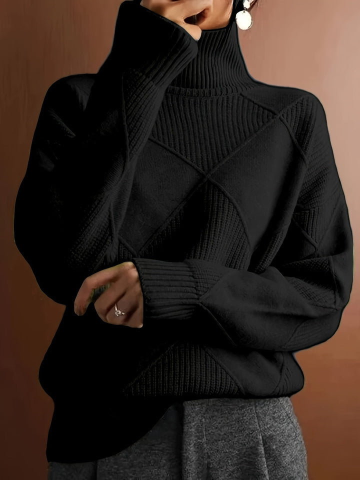 Freya | Texturerad Turtleneck Tröja