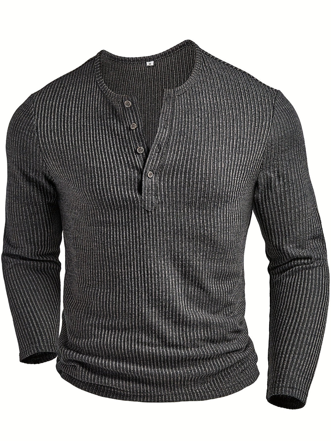 Malcolm | Ribbad långärmad Henley skjorta