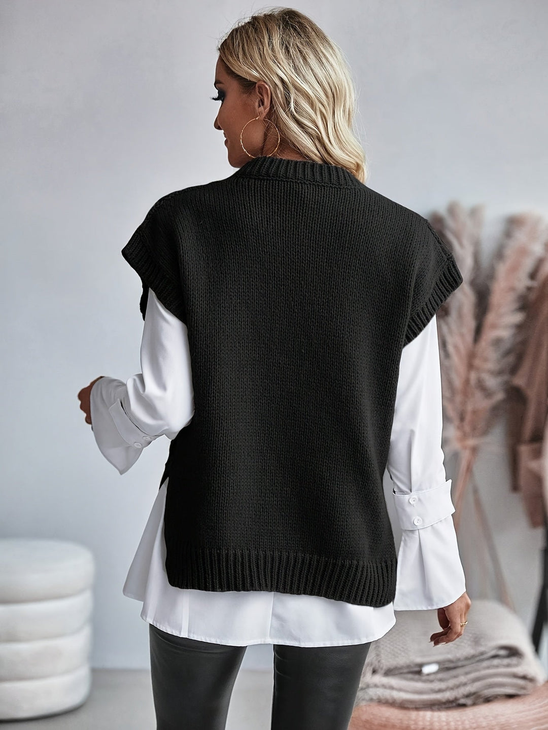 Colette | Kabelstickad ärmlös väst