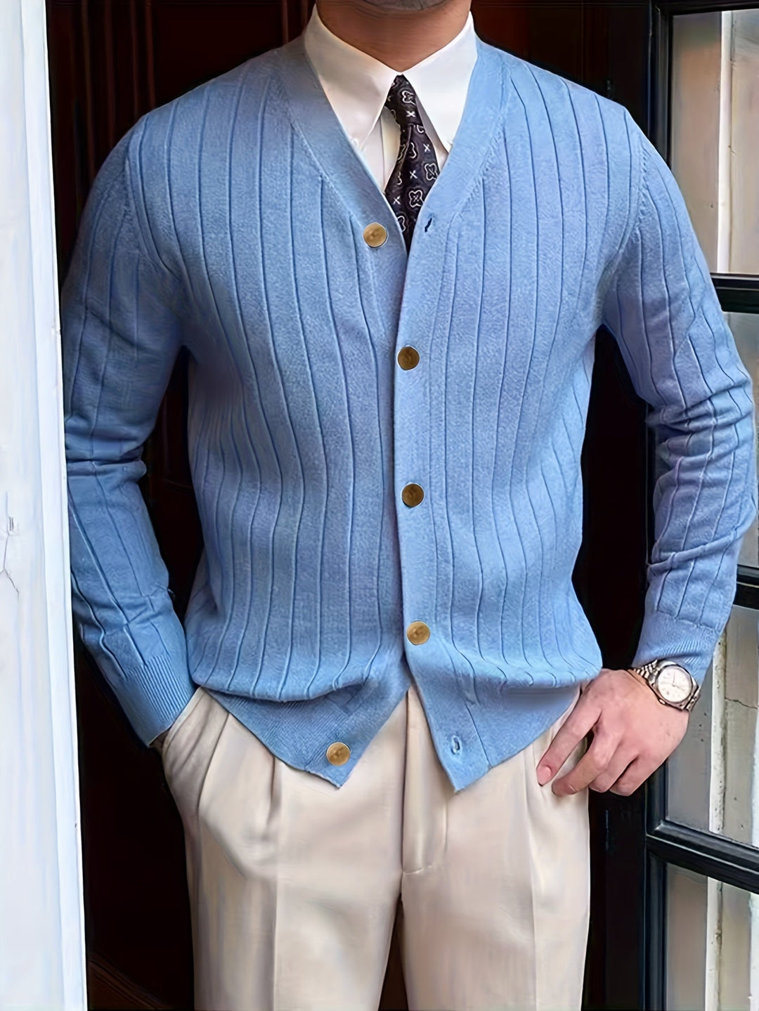 Alistair | Ribbade Knapp-up Cardigan