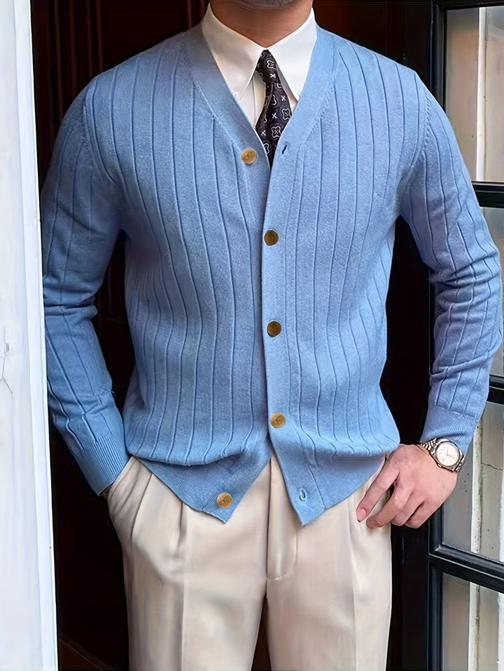 Alistair | Ribbade Knapp-up Cardigan