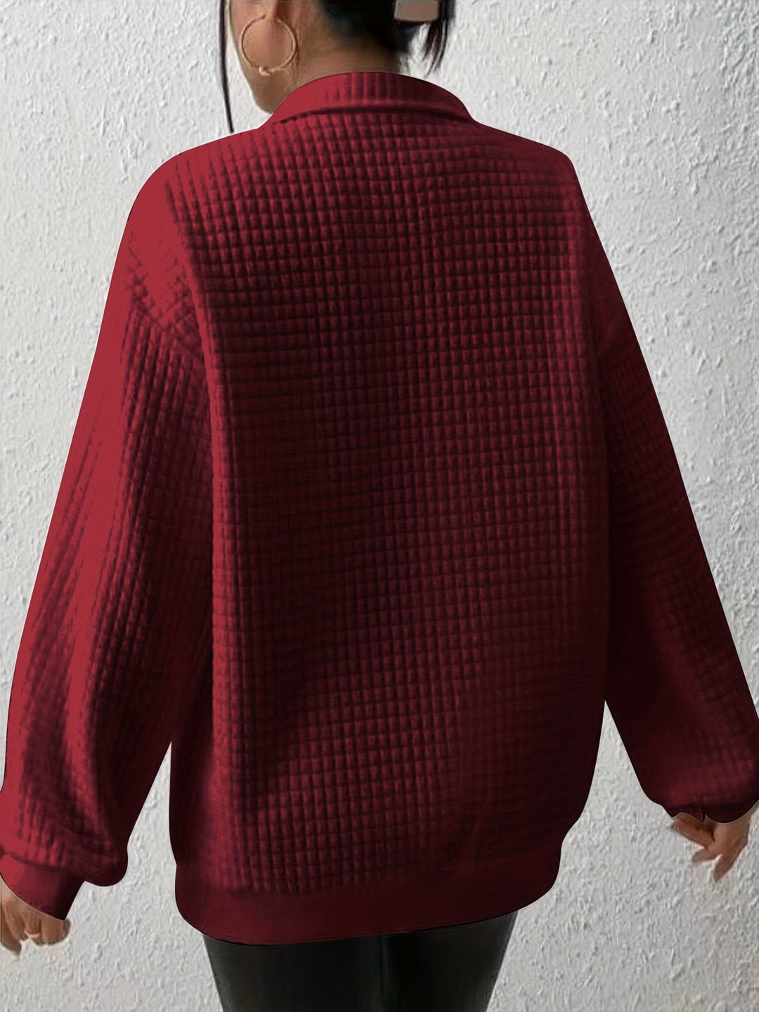 Elodie | Texturerad Kvartdrag Pullover