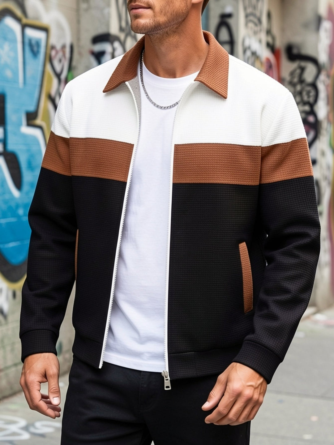 Theodore | Färgblock Zip-Up Jacka