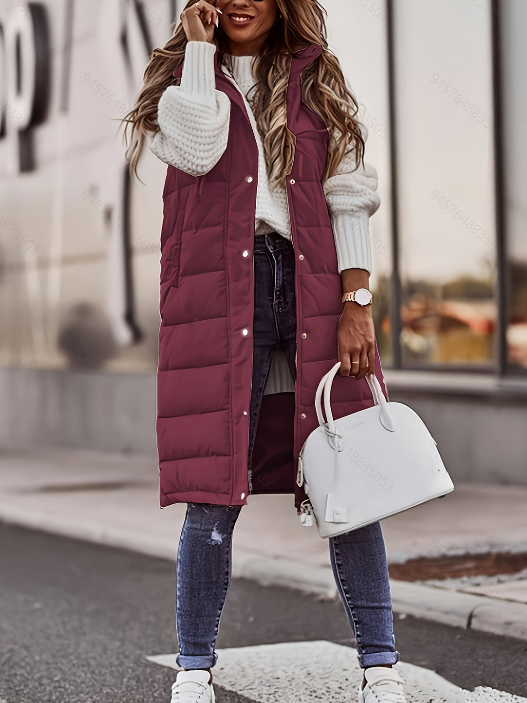 Flora | Långlinjig Huva Fodrad Gilet