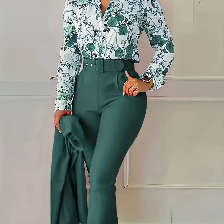 Marlene | Elegant Blommig Tvådelad Set
