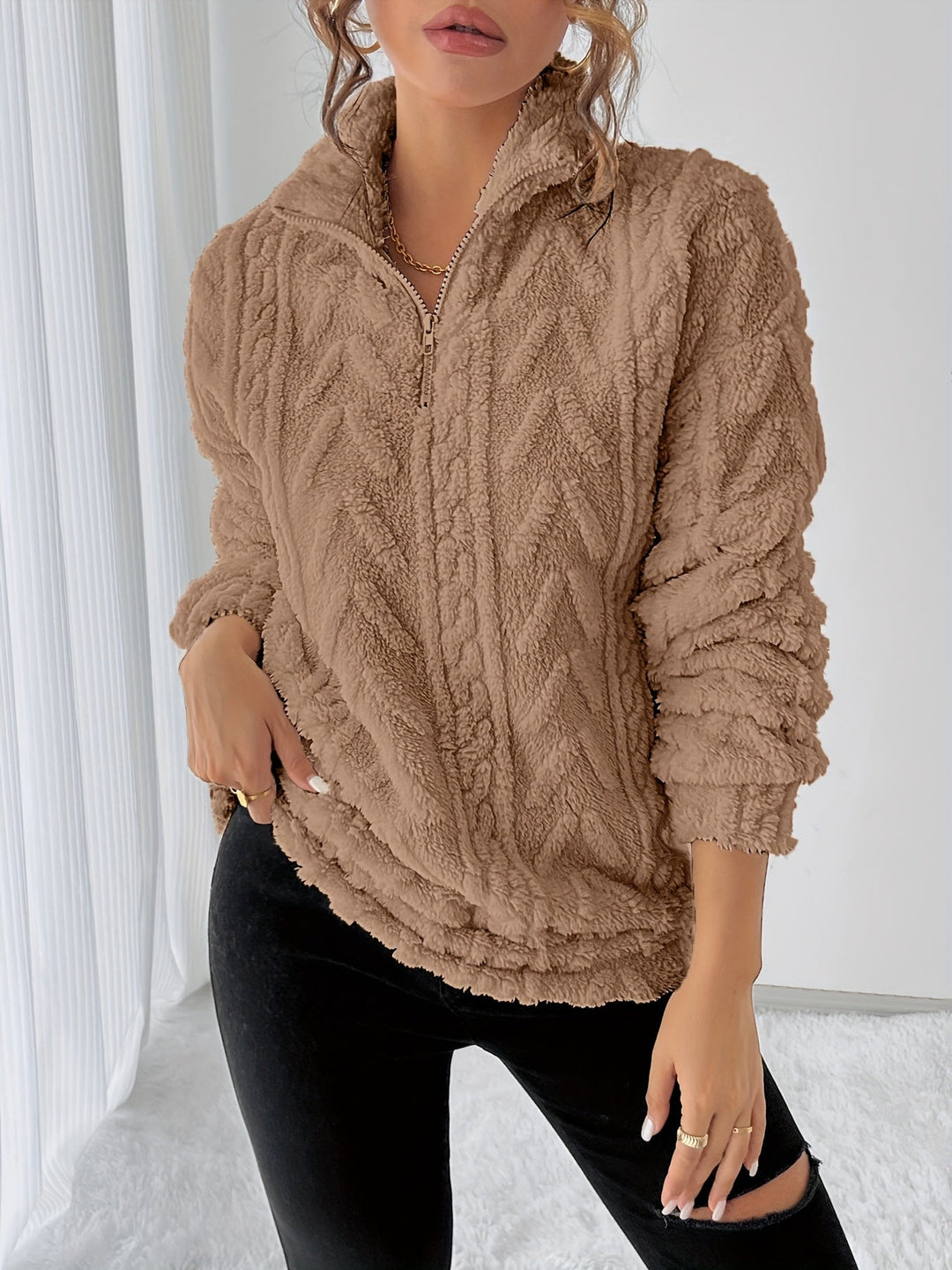Susanna | Mysig Texturerad Sweatshirt