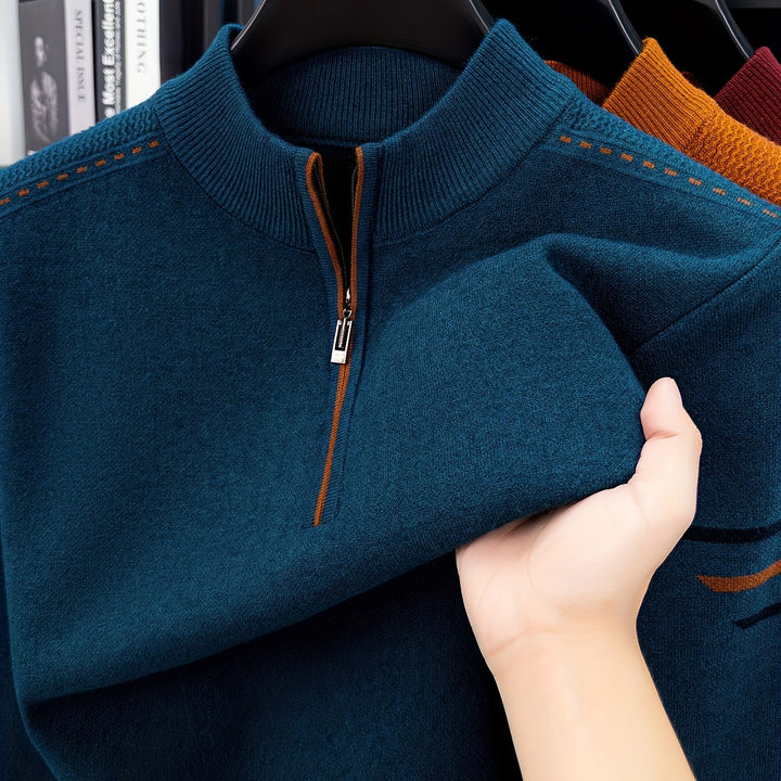 Alden | Zip-Neck Stickad Tröja