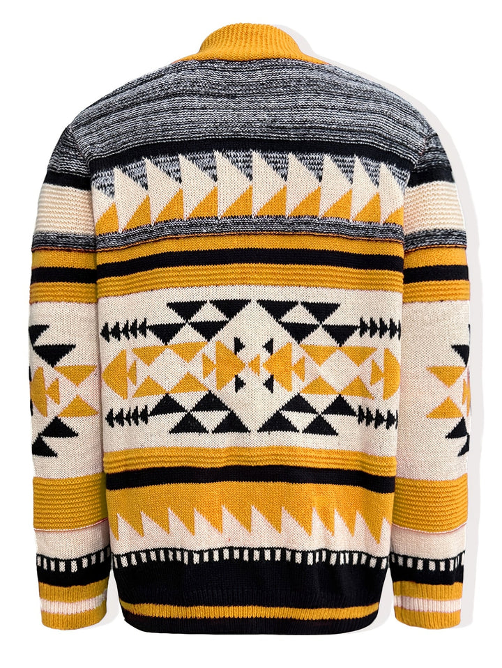 Rylan | Mönstrad Zip-Up Cardigan