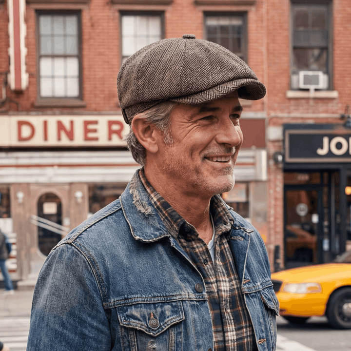 George | Klassisk Texturerad Flat Cap