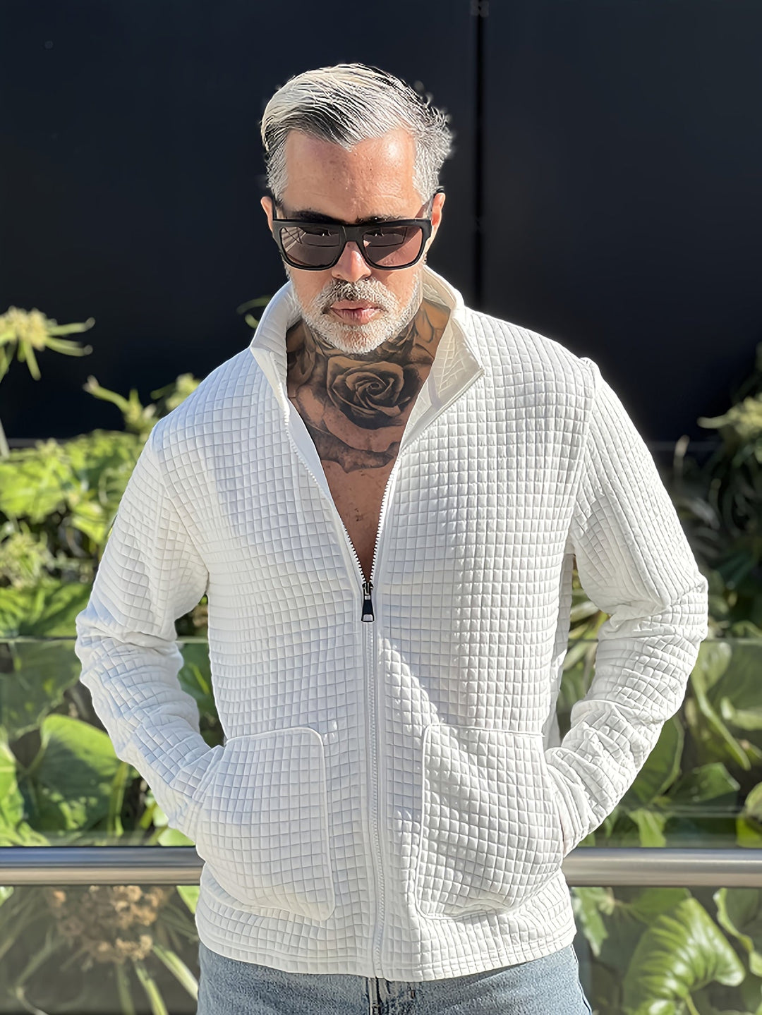 Tobias | Texturerad Zip-Up Jacka