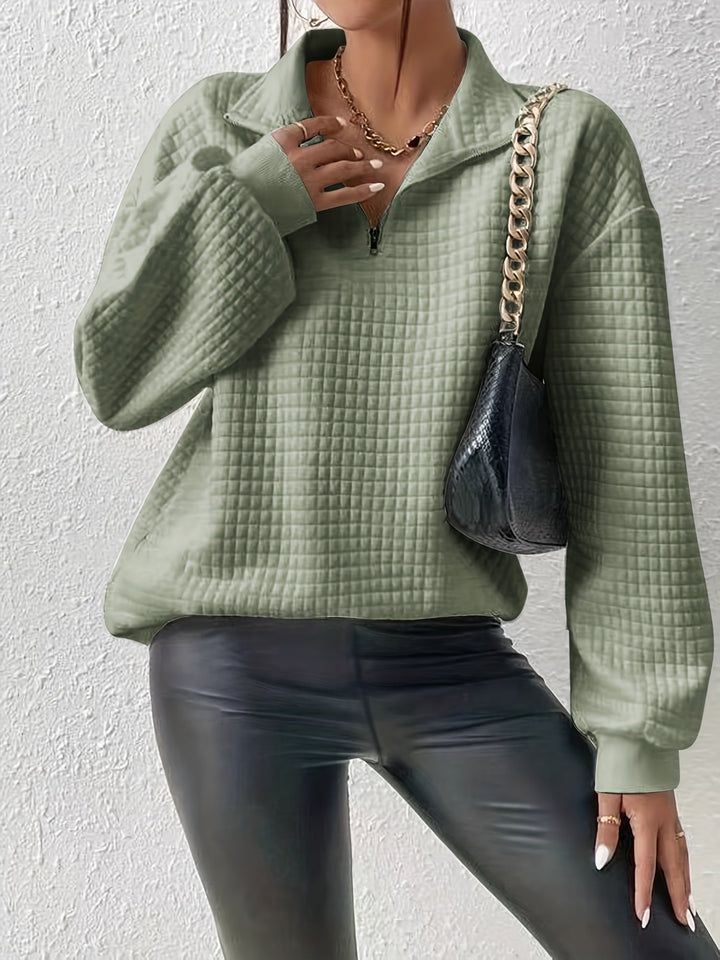 Elodie | Texturerad Kvartdrag Pullover