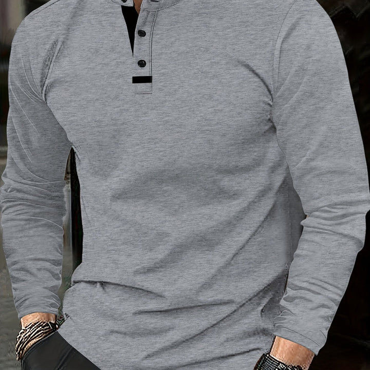 Reginald | Raffinerad långärmad Henley-tröja