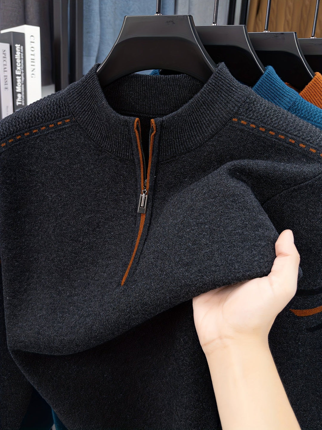 Alden | Zip-Neck Stickad Tröja