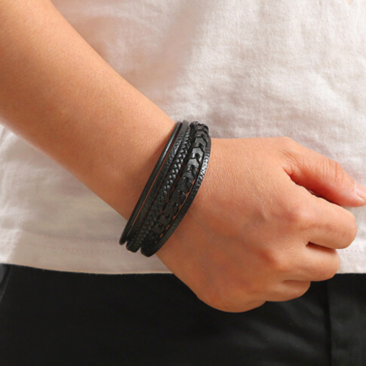 Felix | Flätat Läder Vikingarmband