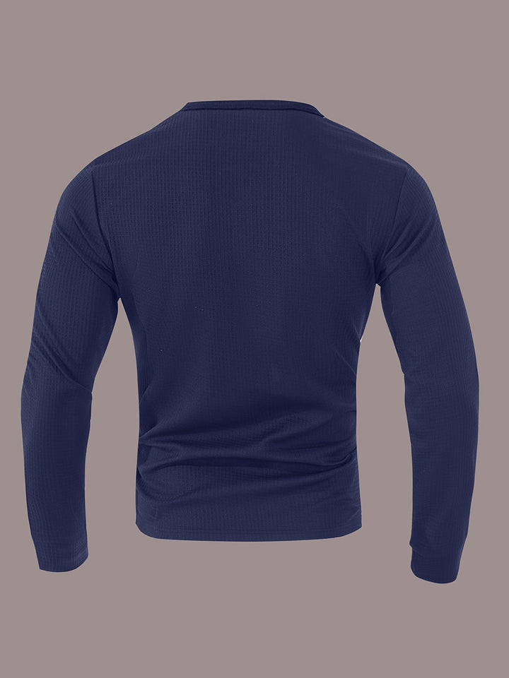 Sawyer | Texturerad Kontrast Henley Skjorta