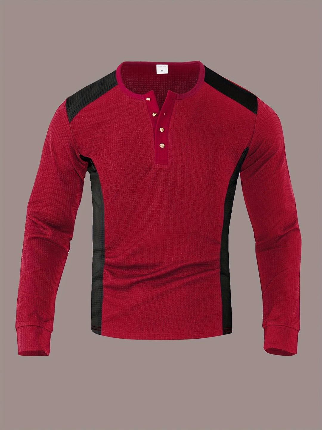 Sawyer | Texturerad Kontrast Henley Skjorta