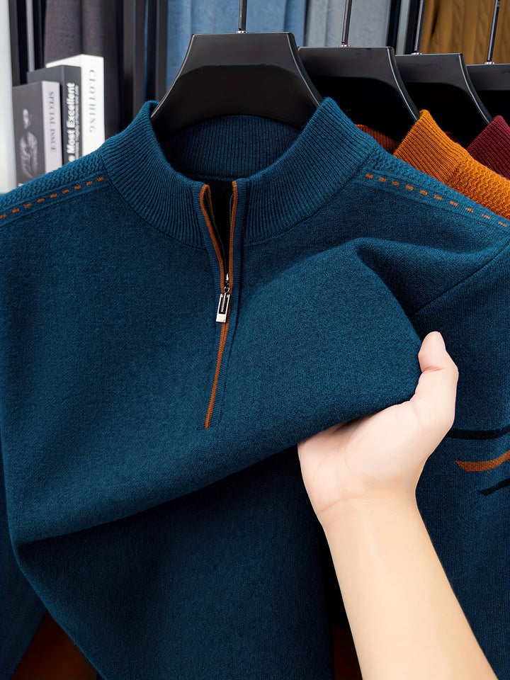Alden | Zip-Neck Stickad Tröja