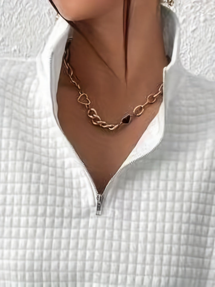 Elodie | Texturerad Kvartdrag Pullover