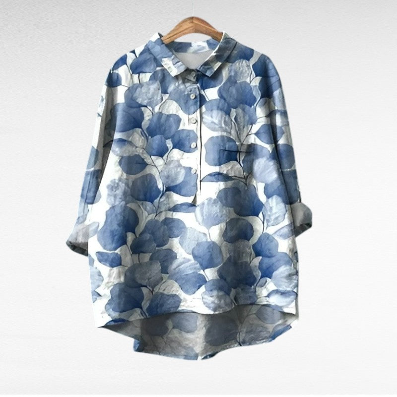 Alodie | Klassisk Blommig Multikolor Blus