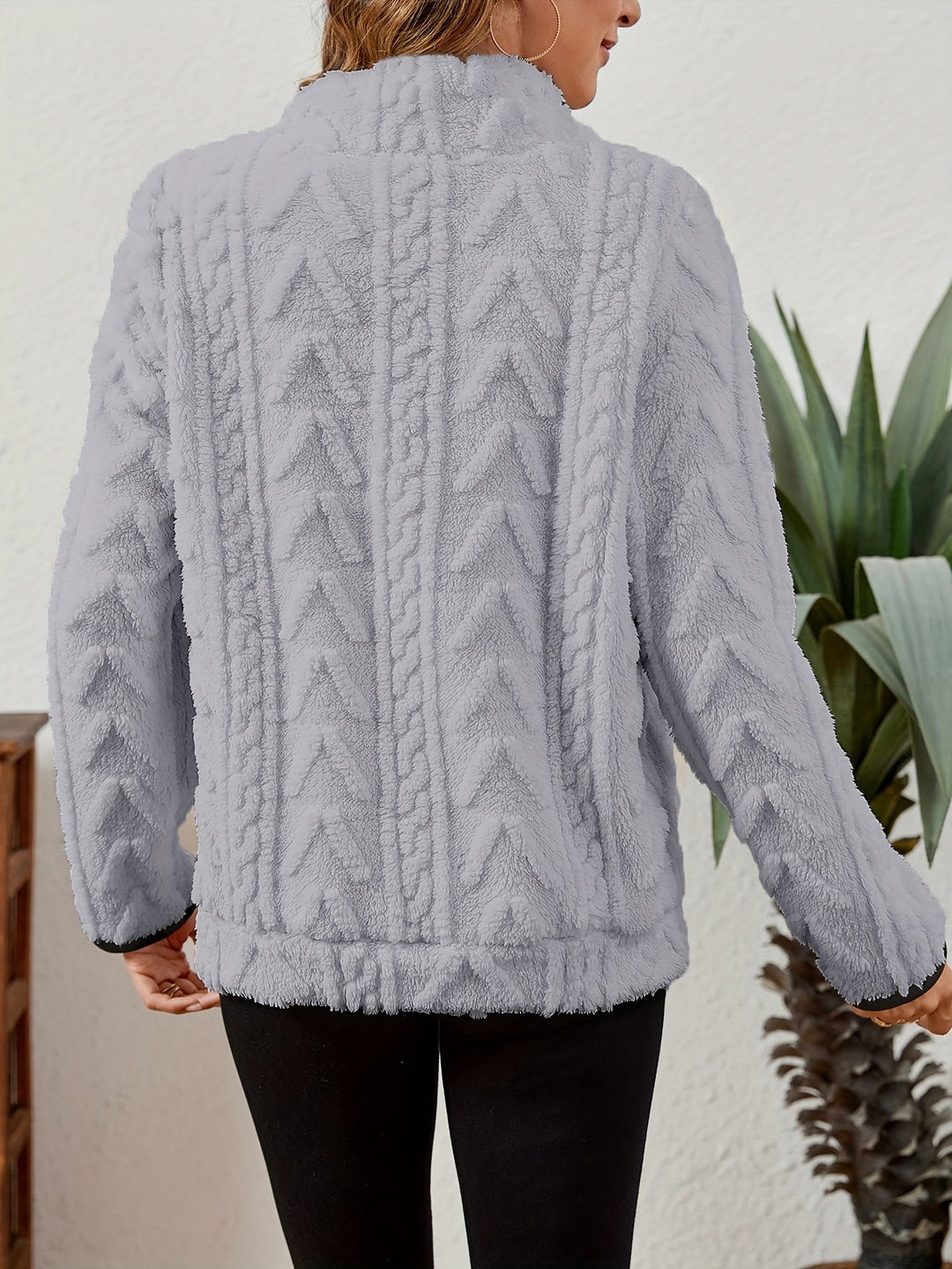 Thea | Texturerad Halv-Zip Pullover