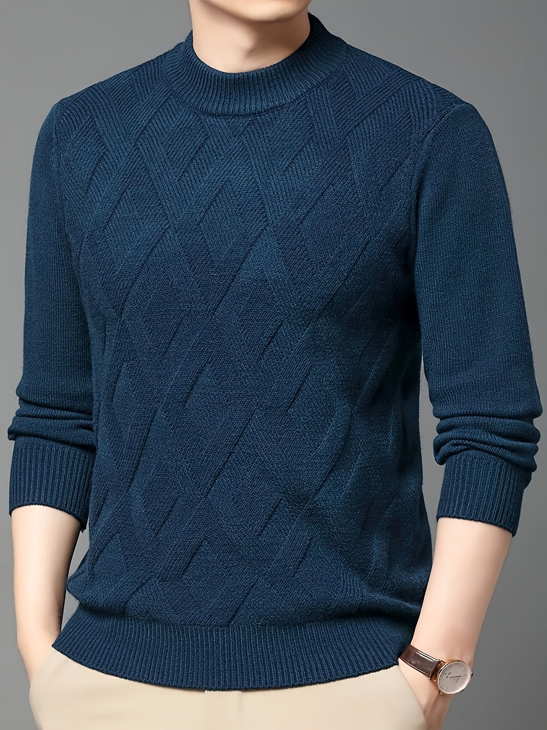 Leland | Texturerad Mock-Neck Jumper