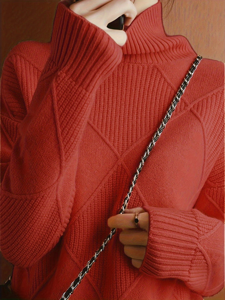 Freya | Texturerad Turtleneck Tröja