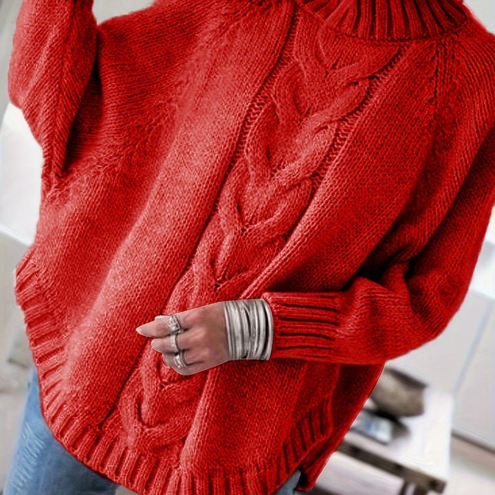 Judith | Kabelstickad Höghalsad Tröja
