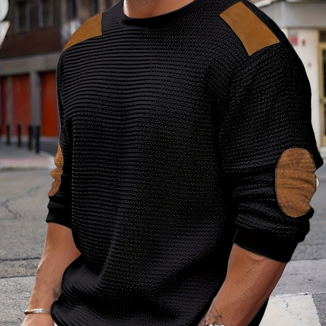 Oliver | Elbow-Patch Vaffelstickad Jumper