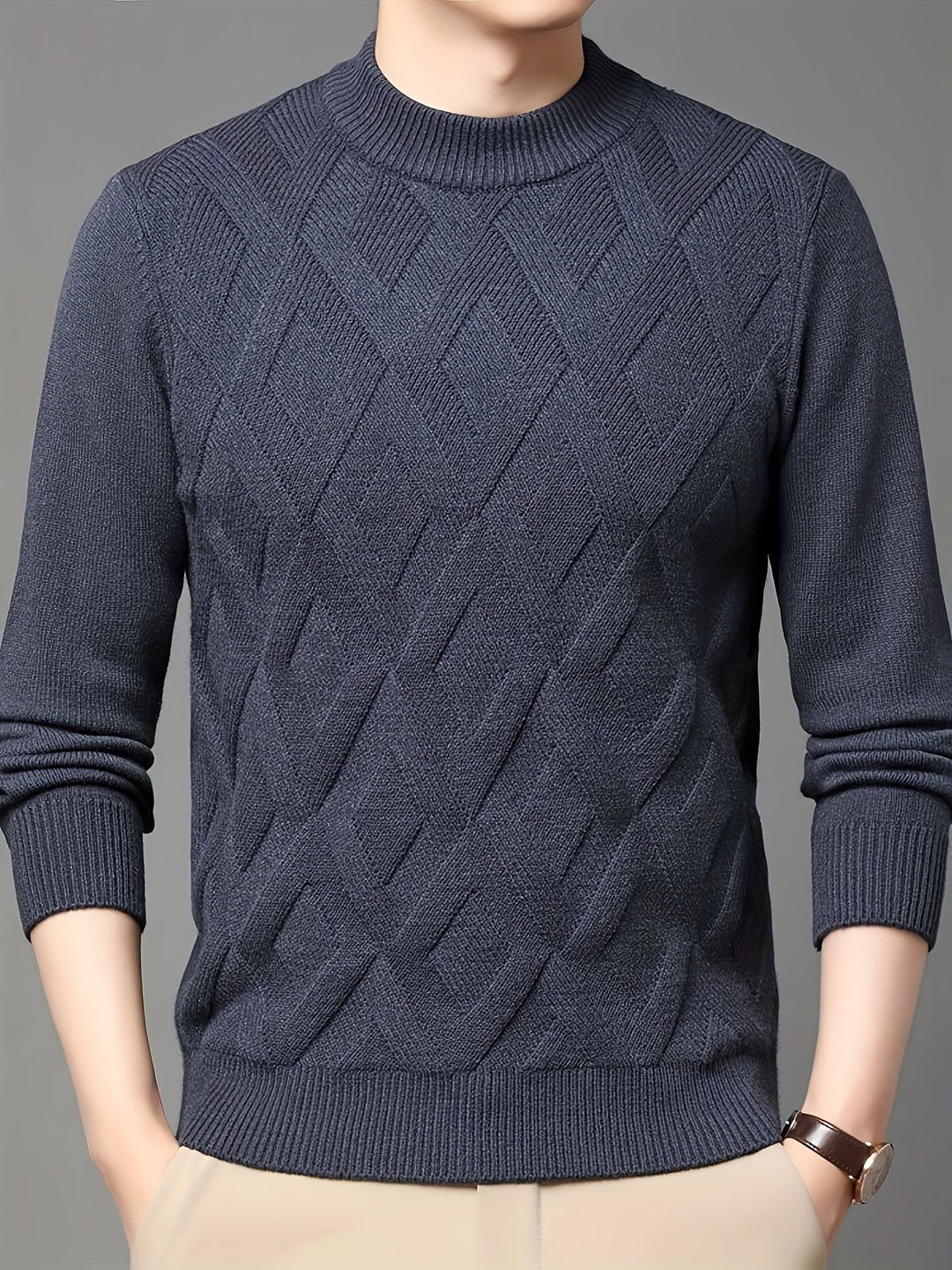 Leland | Texturerad Mock-Neck Jumper