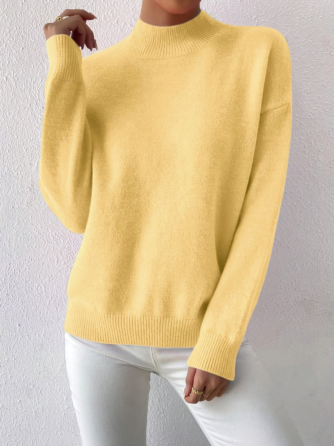 Simone | Avslappnad Mock Neck Jumper
