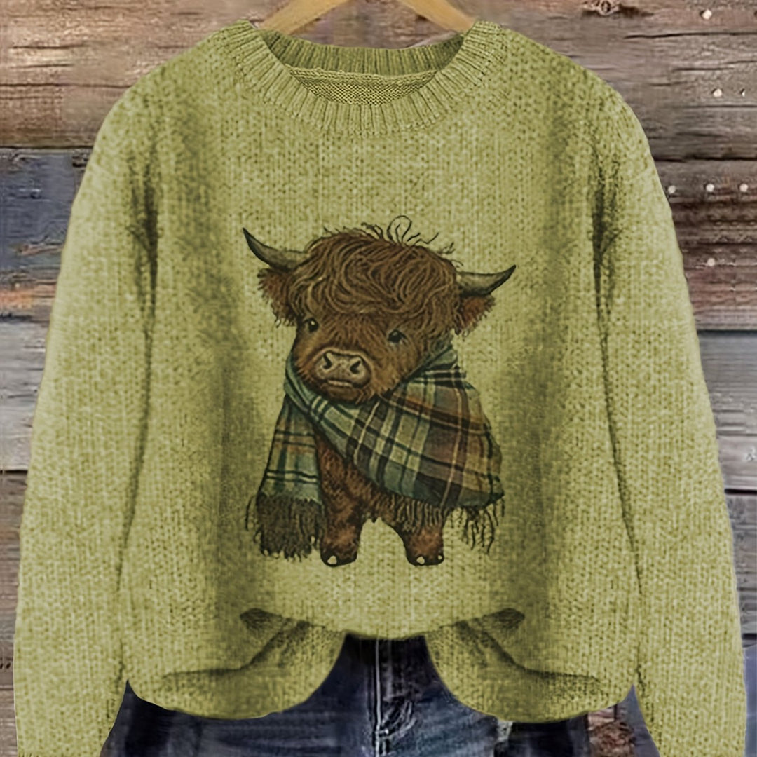 Bonnie | Mysig Highland Ko Pullover
