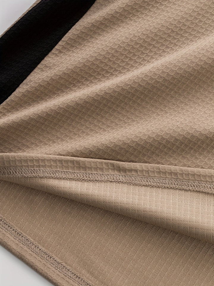 Sawyer | Texturerad Kontrast Henley Skjorta
