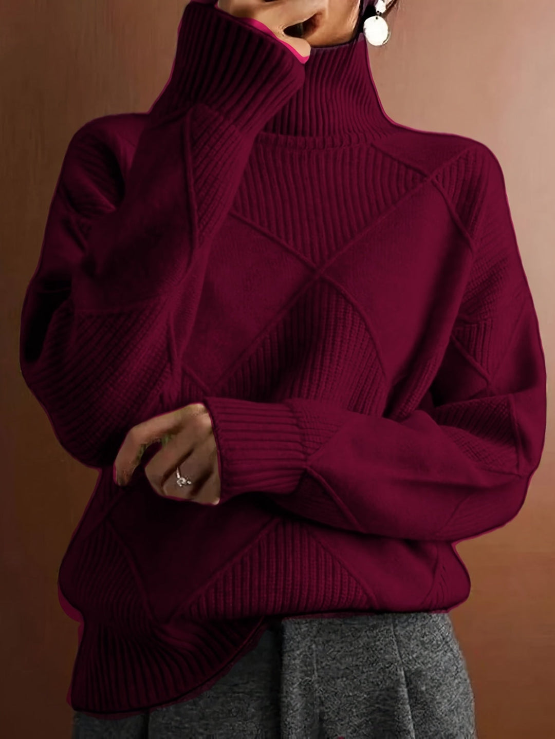 Freya | Texturerad Turtleneck Tröja