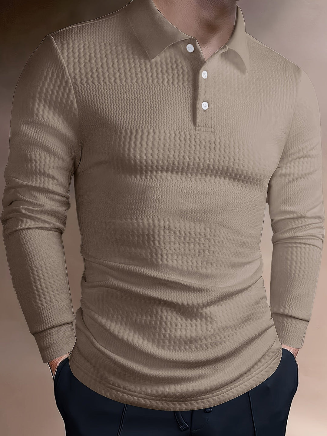 Clifford | Texturerad långärmad polo