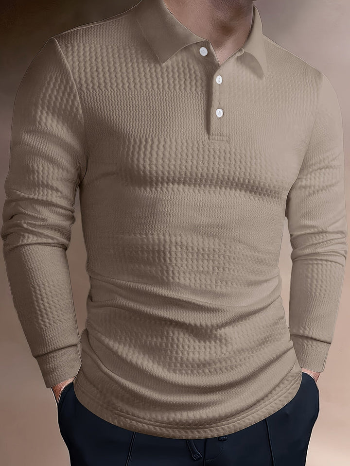 Clifford | Texturerad långärmad polo
