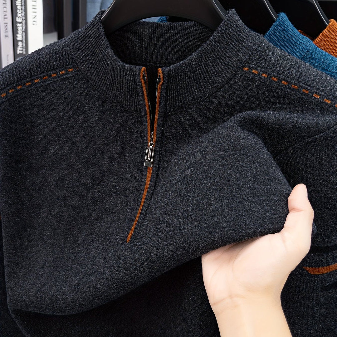 Alden | Zip-Neck Stickad Tröja