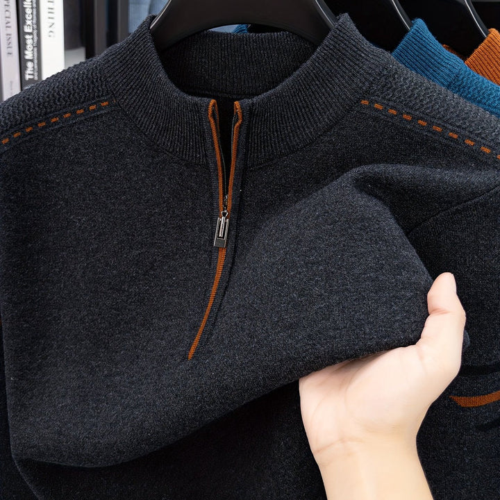 Alden | Zip-Neck Stickad Tröja