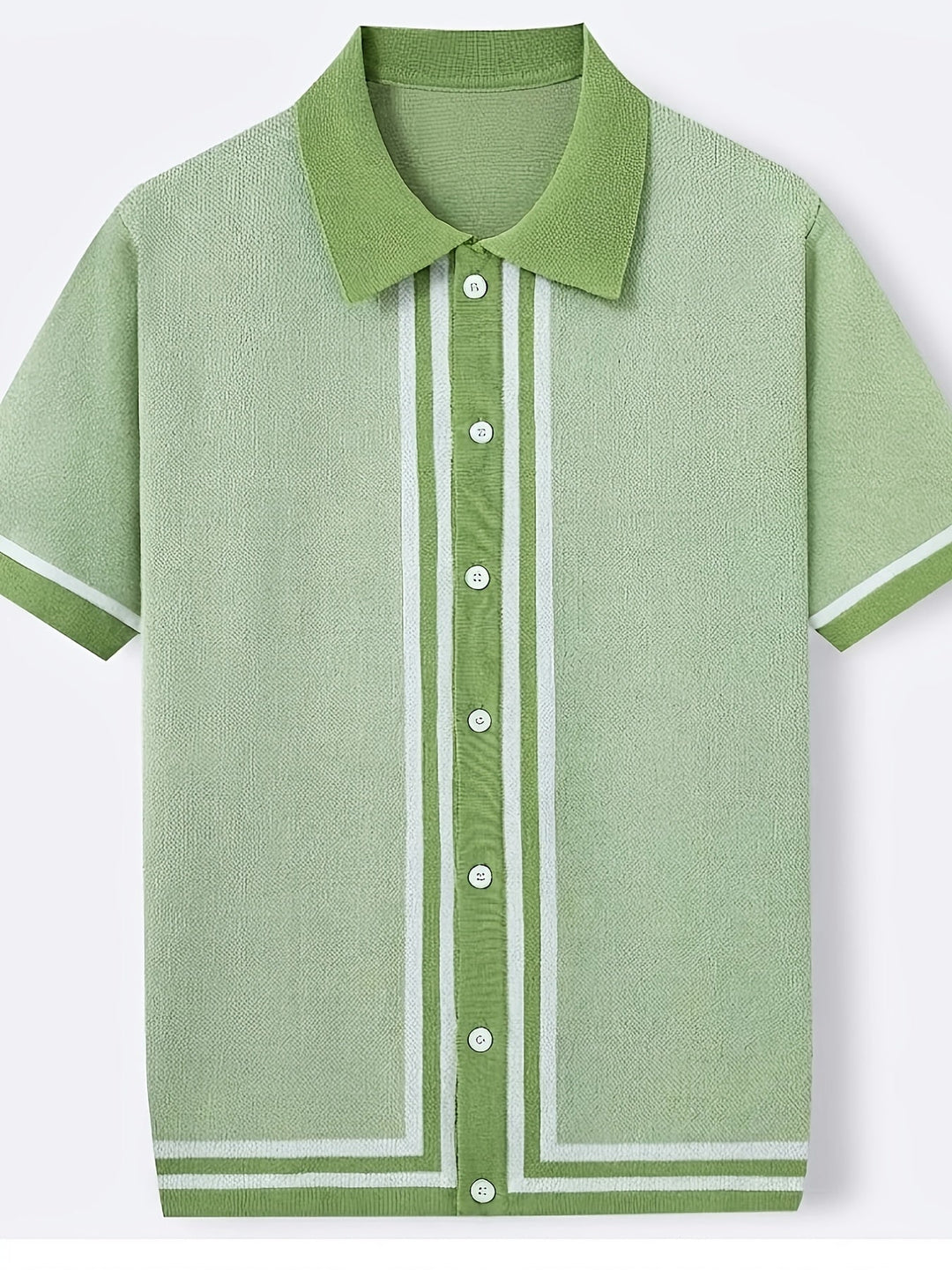 Malcolm | Retro Randig Kortärmad Polotröja