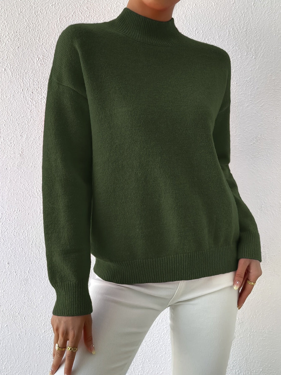 Simone | Avslappnad Mock Neck Jumper
