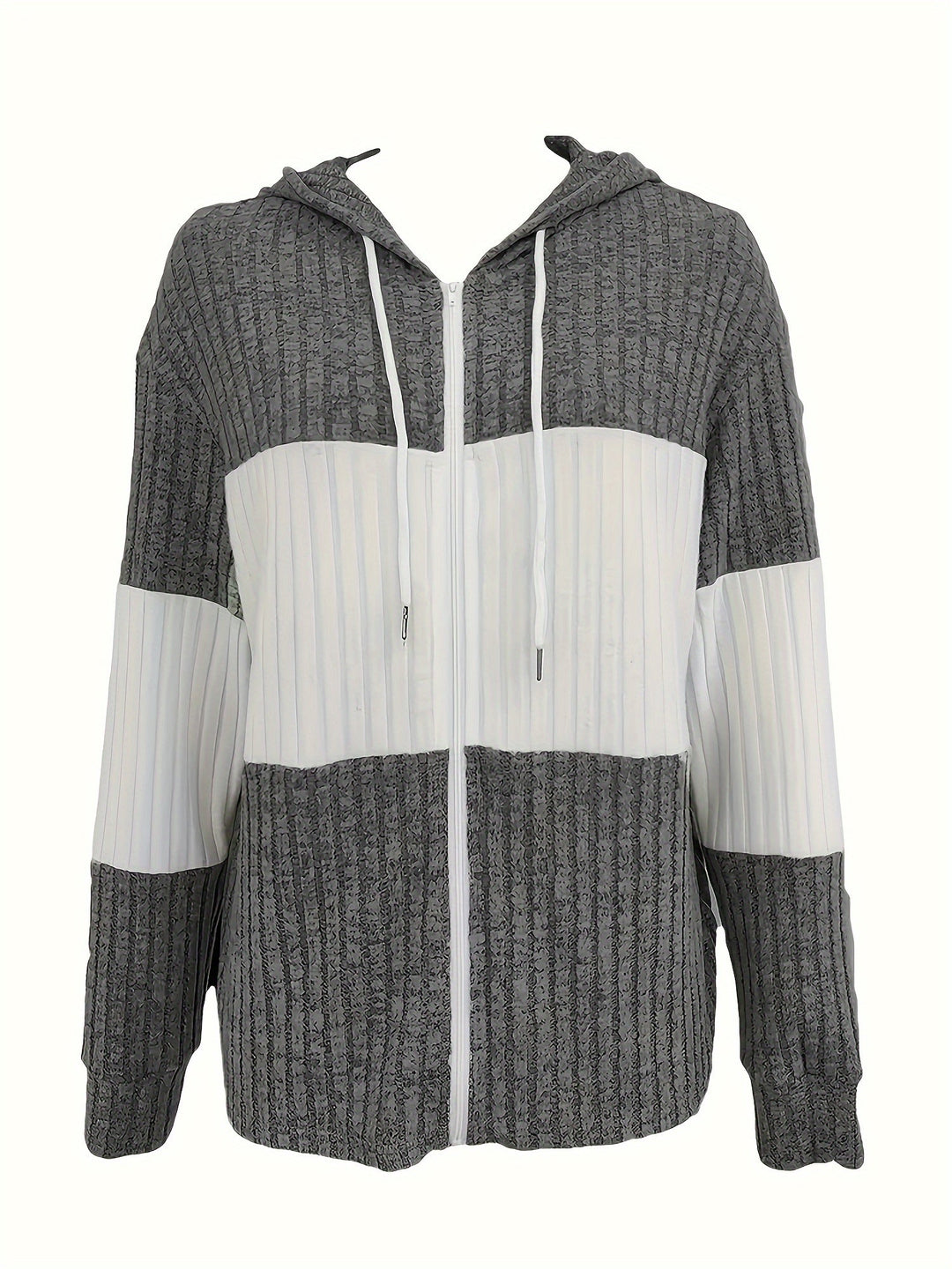 Tamara | Texturerad Huva Zip Jacka