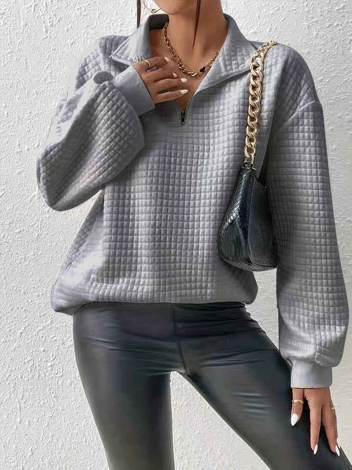 Elodie | Texturerad Kvartdrag Pullover