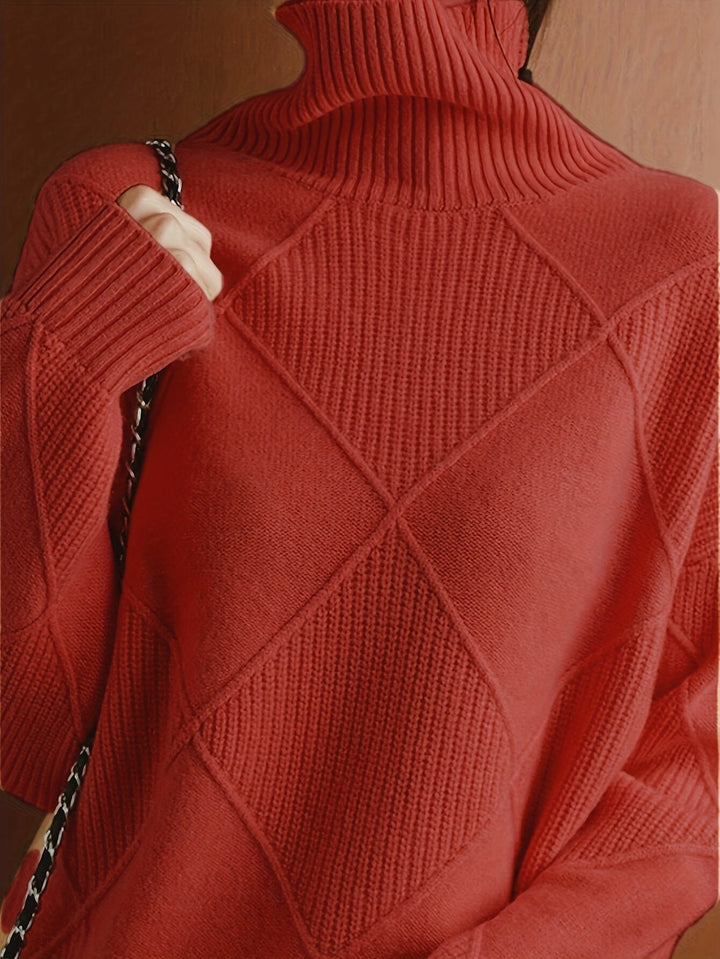 Freya | Texturerad Turtleneck Tröja