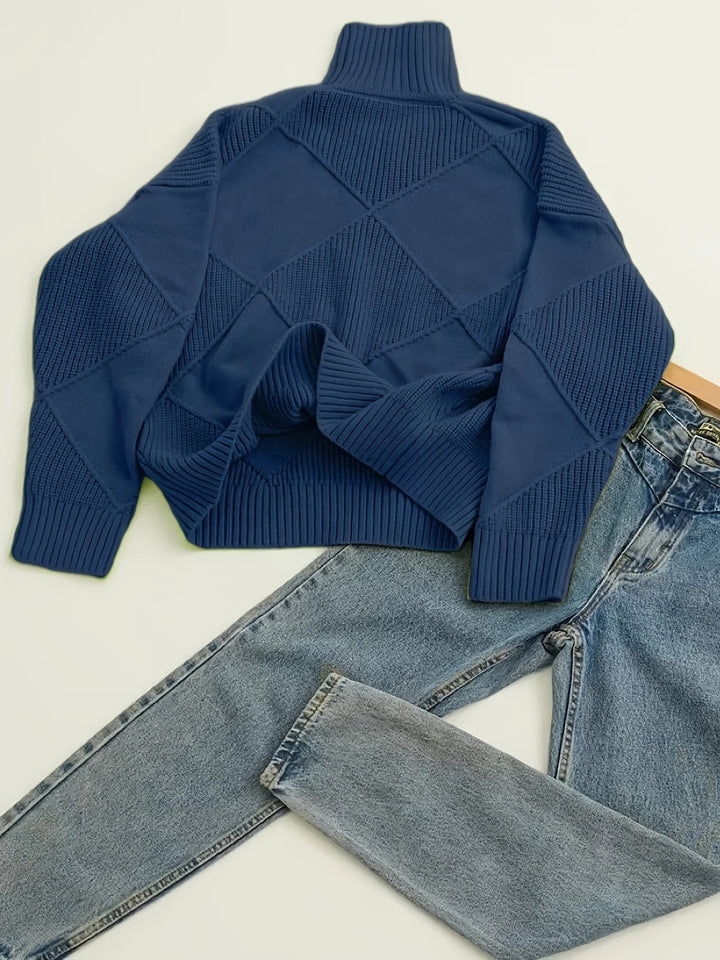 Freya | Texturerad Turtleneck Tröja