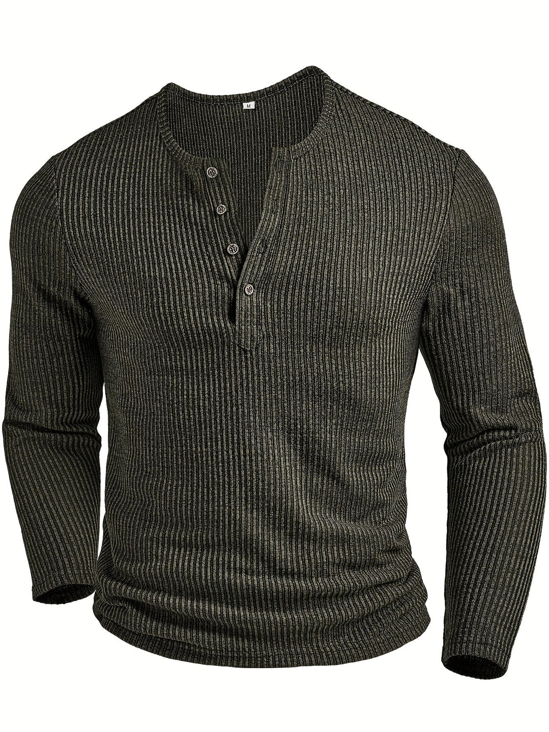 Malcolm | Ribbad långärmad Henley skjorta