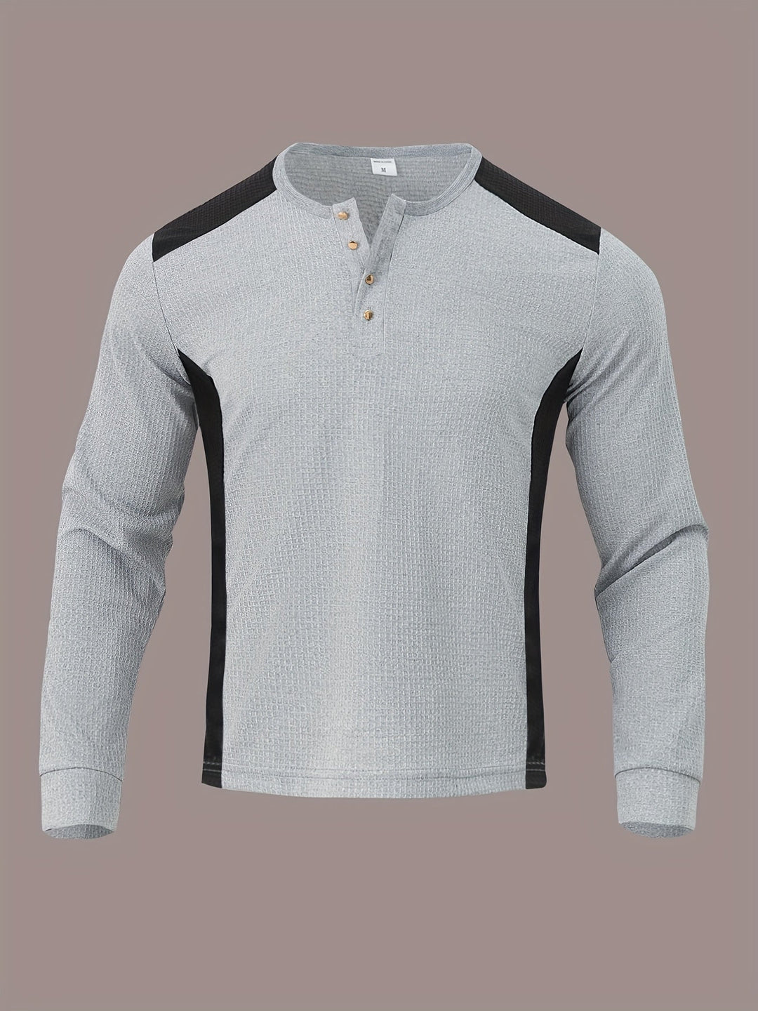 Sawyer | Texturerad Kontrast Henley Skjorta